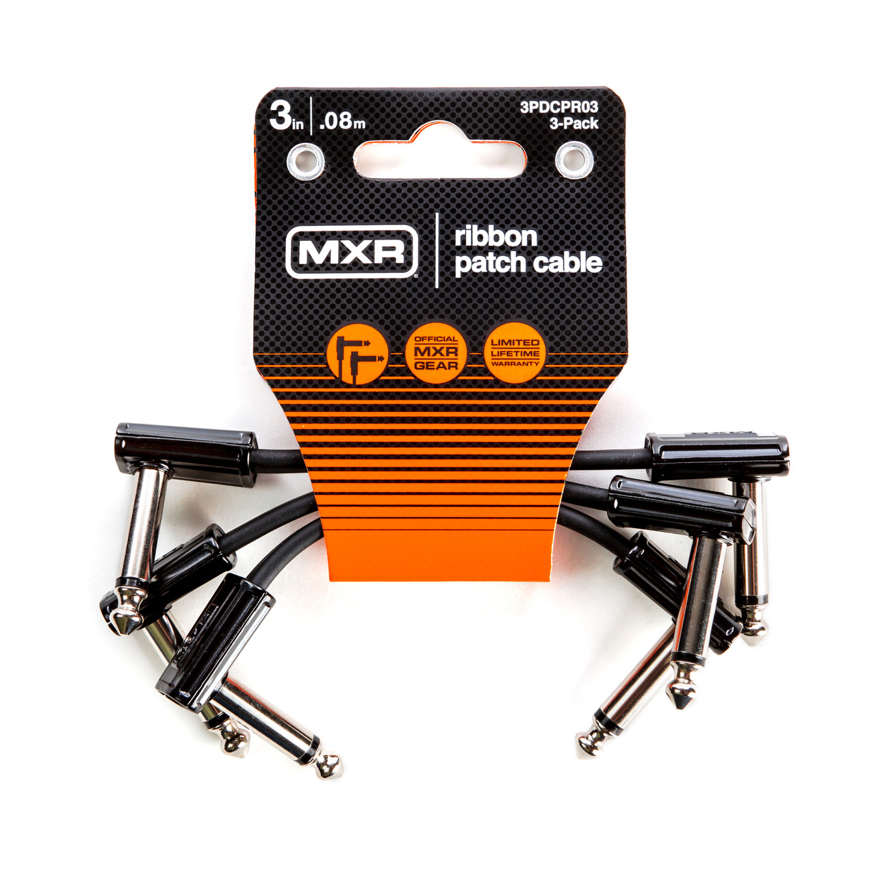 MXR 3PDCISTR03R Stereo/TRS Flat Ribbon Patch Cable. 3 inch. 3 Pack.