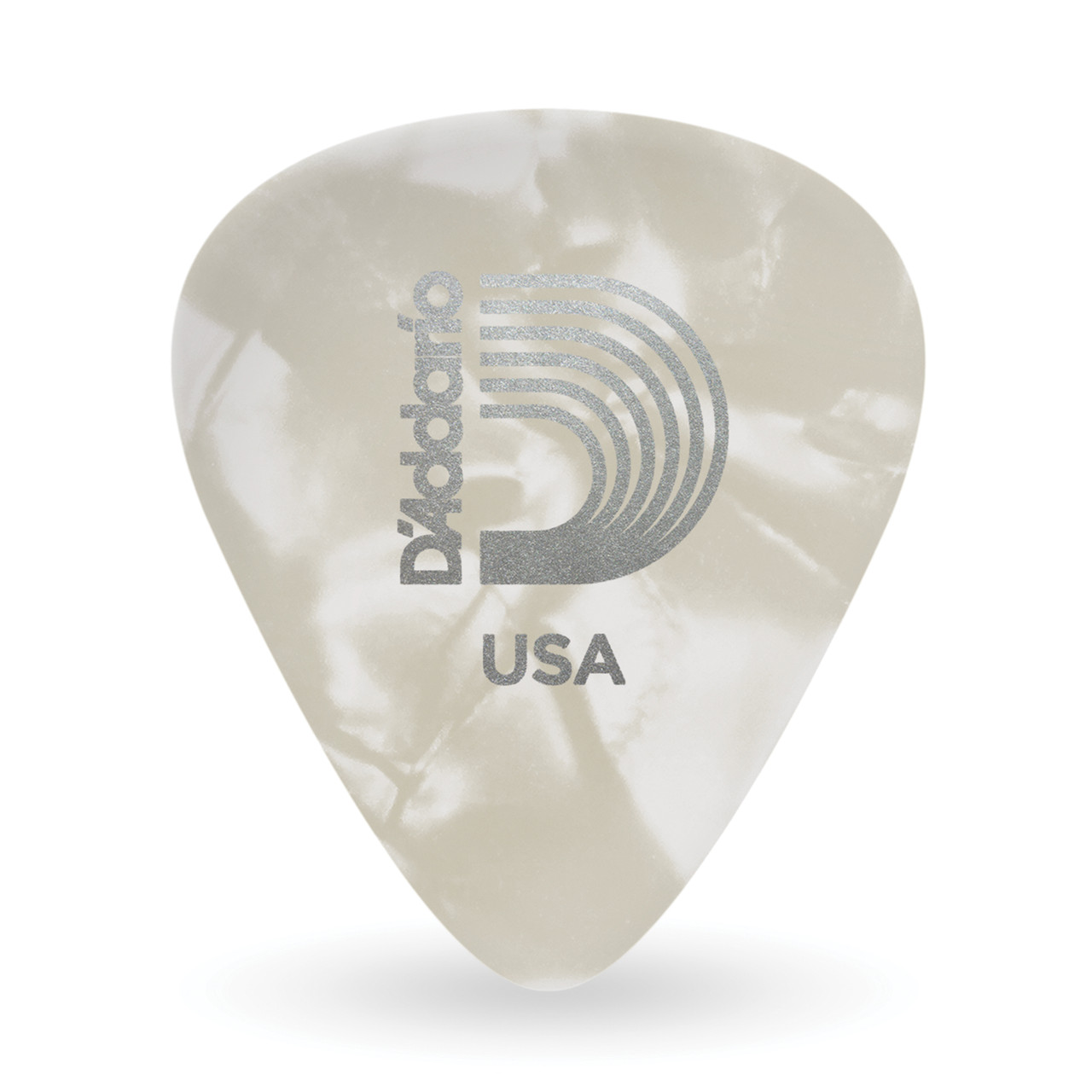 D'Addario White Pearl Celluloid Guitar Picks, 10 pack, Heavy