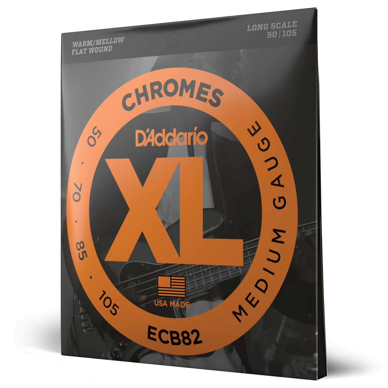 D'Addario ECB82 Chromes Bass Guitar Strings, Medium, 50-105, Long Scale