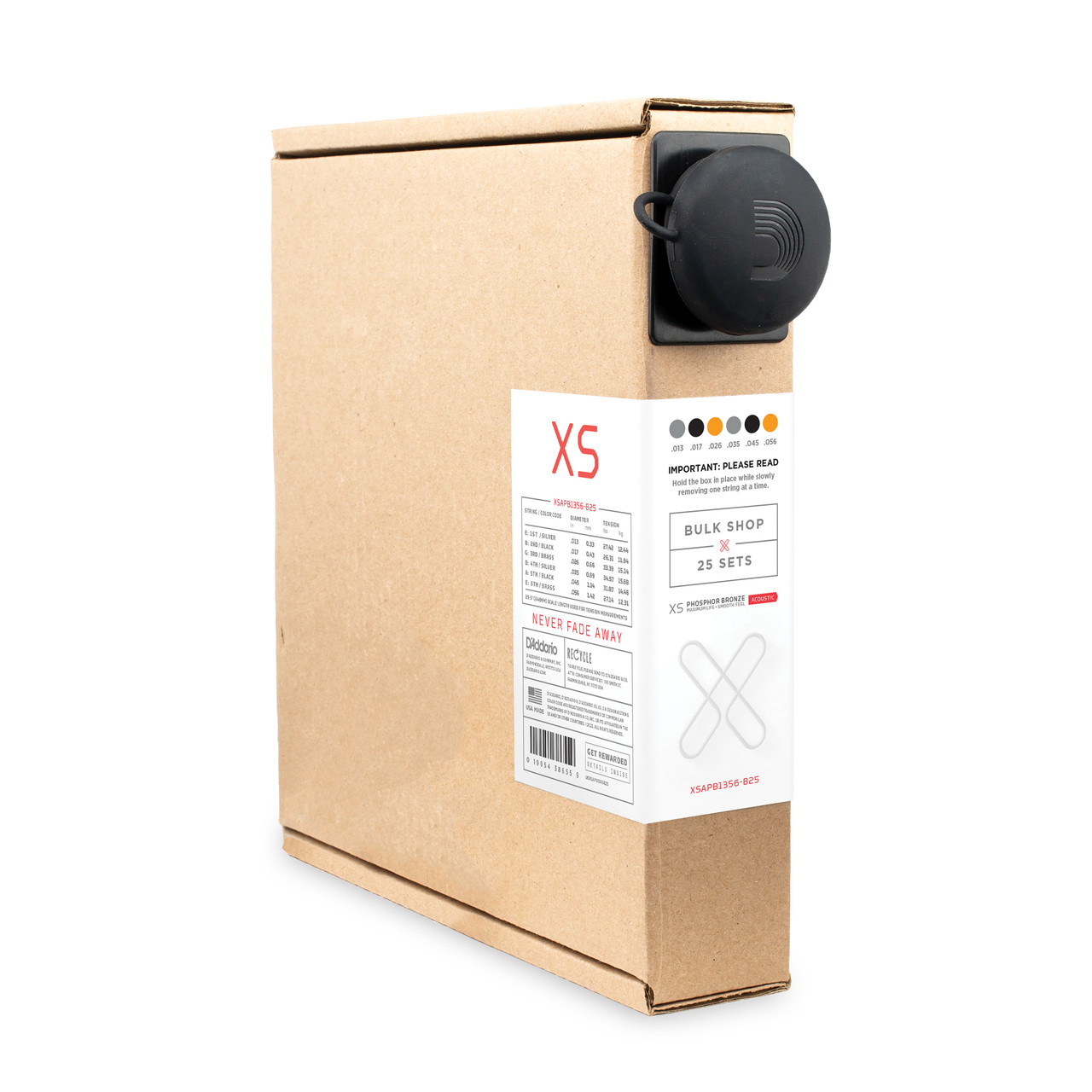D'Addario XSAPB1356, XS Acoustic Phosphor Bronze, Medium, 13-56, 25 Sets