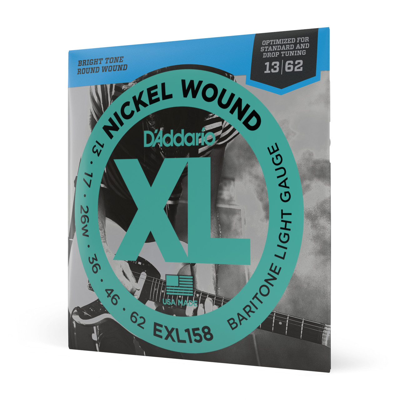D'Addario EXL158 Nickel Wound Electric Guitar Strings, Baritone Light, 13-62