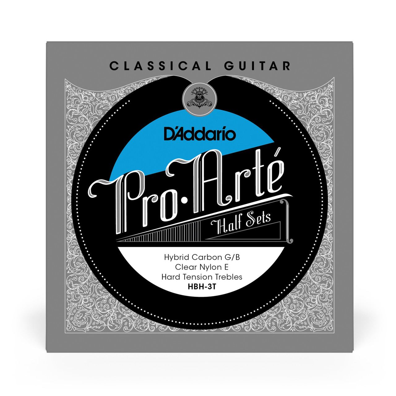 D'Addario HBH-3T Pro-Arte Hybrid Carbon G/B Classical Guitar Half Set, Hard Tension