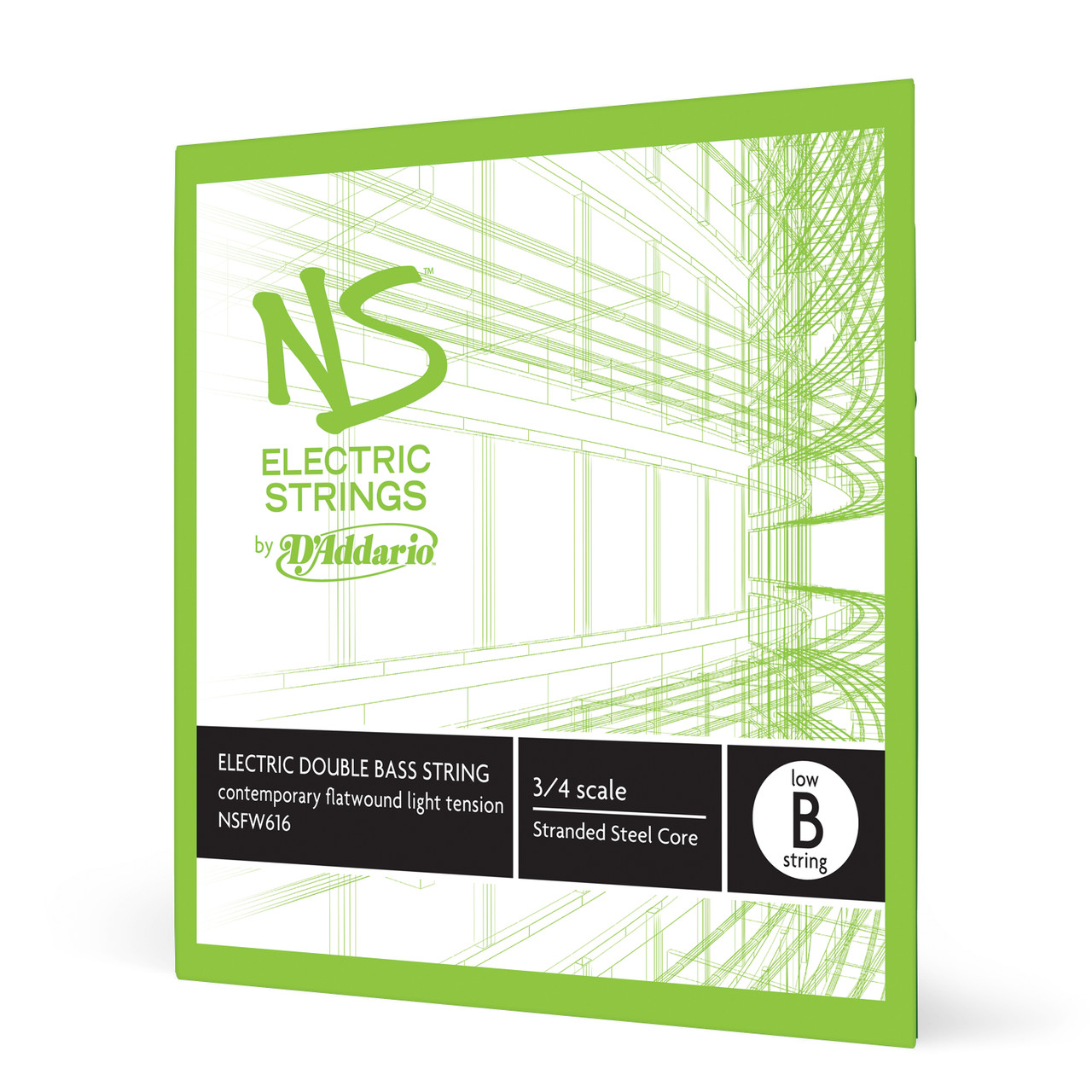 D'Addario NS Electric Contemporary Bass Single Low B String, 3/4 Scale, Light Tension