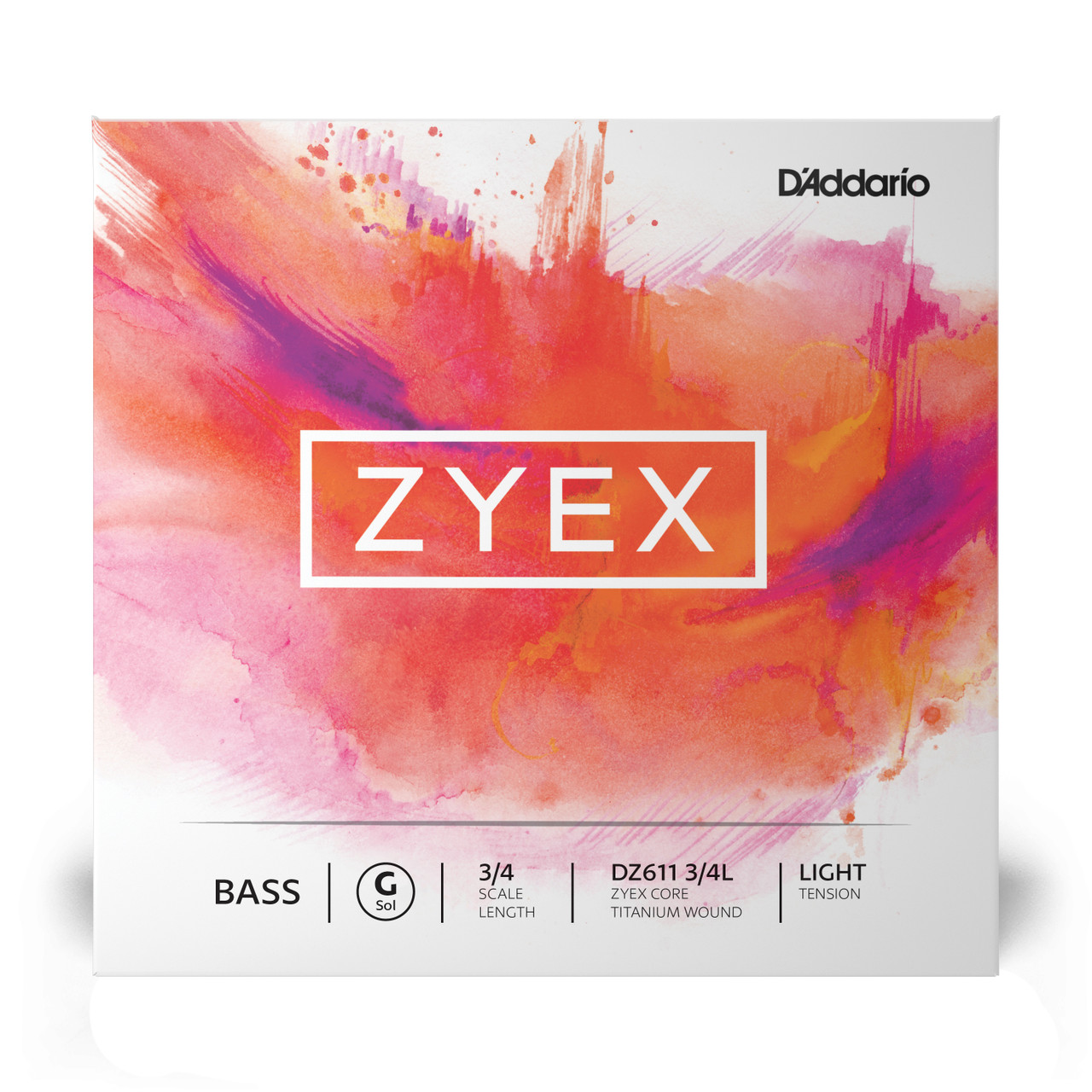 D'Addario Zyex Bass Single G String, 3/4 Scale, Light Tension