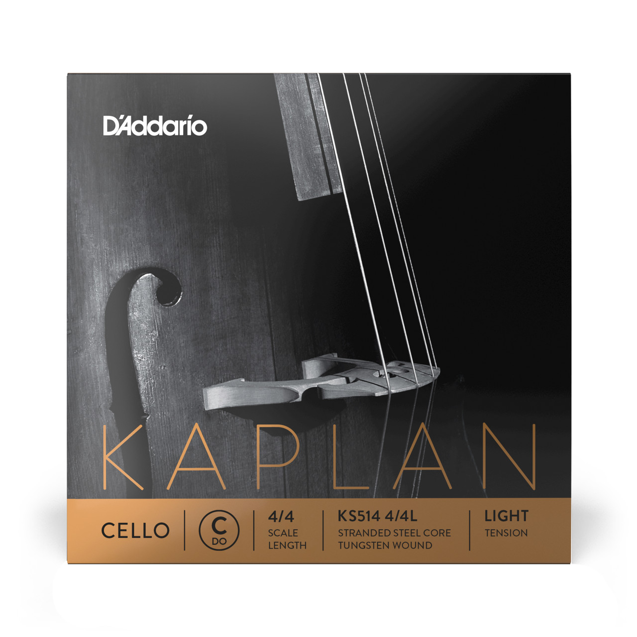 D'Addario Kaplan Cello Single C String, 4/4 Scale, Light Tension