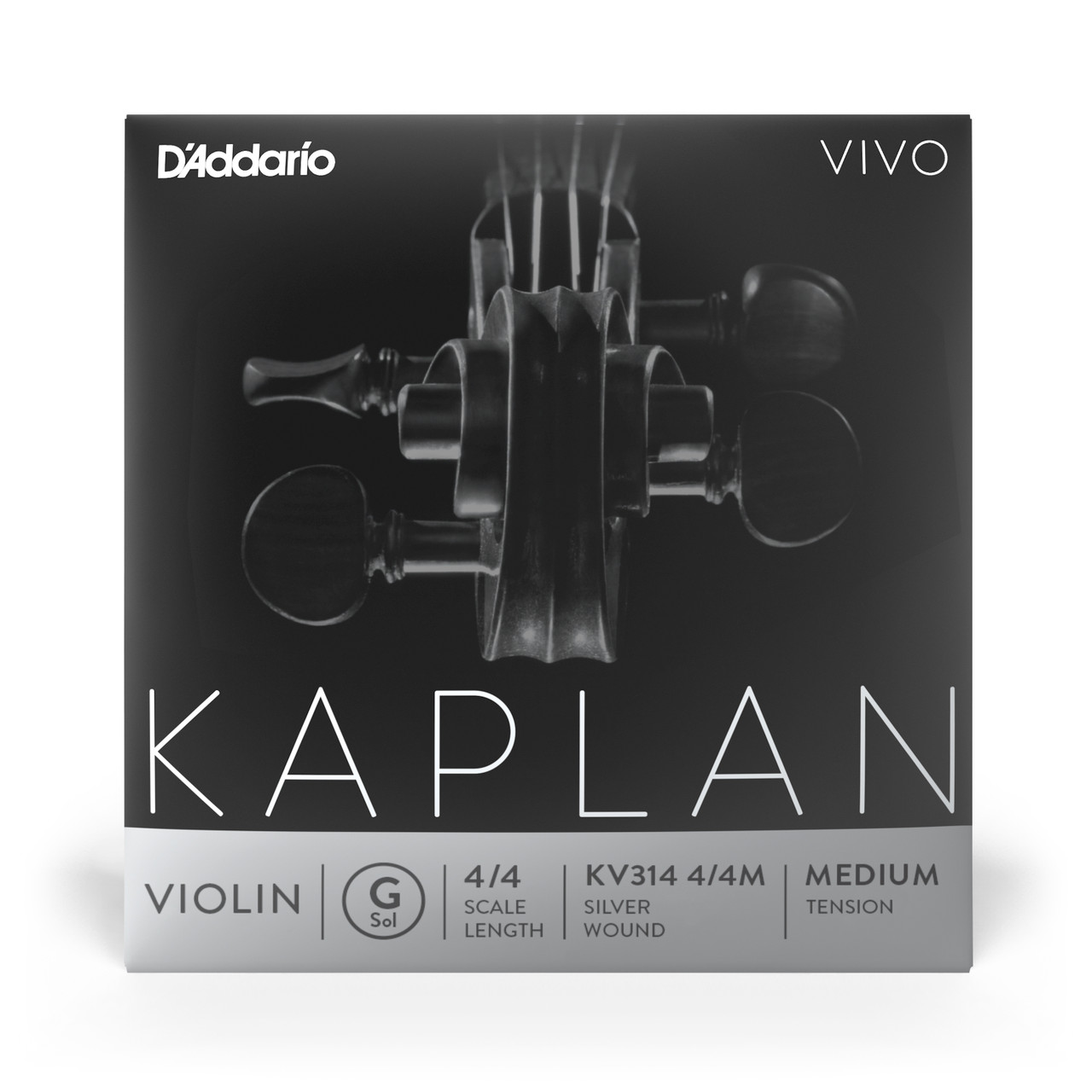 D'Addario Kaplan Vivo Violin G String, 4/4 Scale, Medium Tension