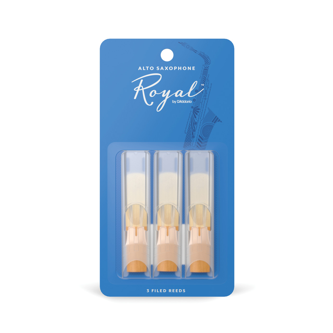 Royal by D'Addario Alto Sax Reeds, Strength 2.5, 3-pack