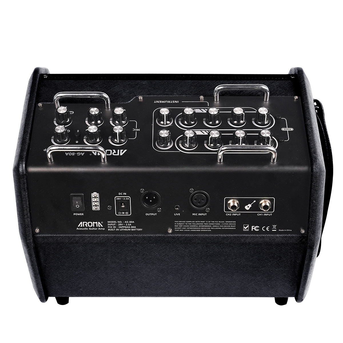 Aroma 80W Acoustic Guitar Rechargeable Amplifier [AG80A]