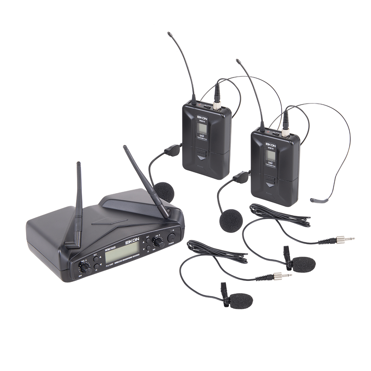 Eikon WM700DHA Belt-Pack with Headset & Lapel Dual Wireless System 516-562Mhz