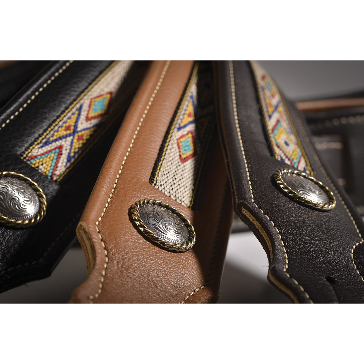 Franklin 2" Southwest Padded Glove Leather with Hitch Weave & Concho