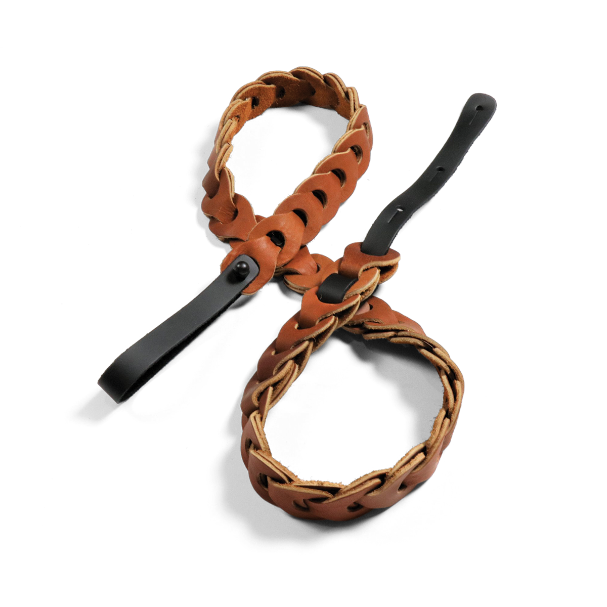 Franklin Mandolin Strap Handmade Link Design Caramel with Black ends