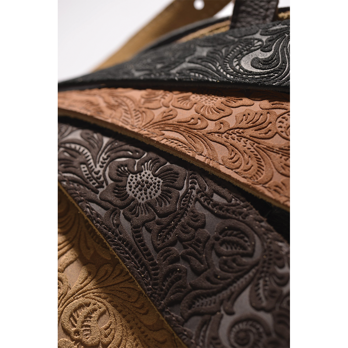 Franklin Embossed 2.5" Caramel Suede with Pebbled Chocolate Glove Leather End