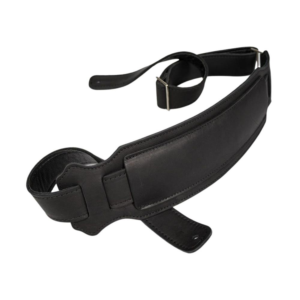Franklin Vintage Black Glove leather bass strap w/suede backing and 3.5Û_ shoulder pad