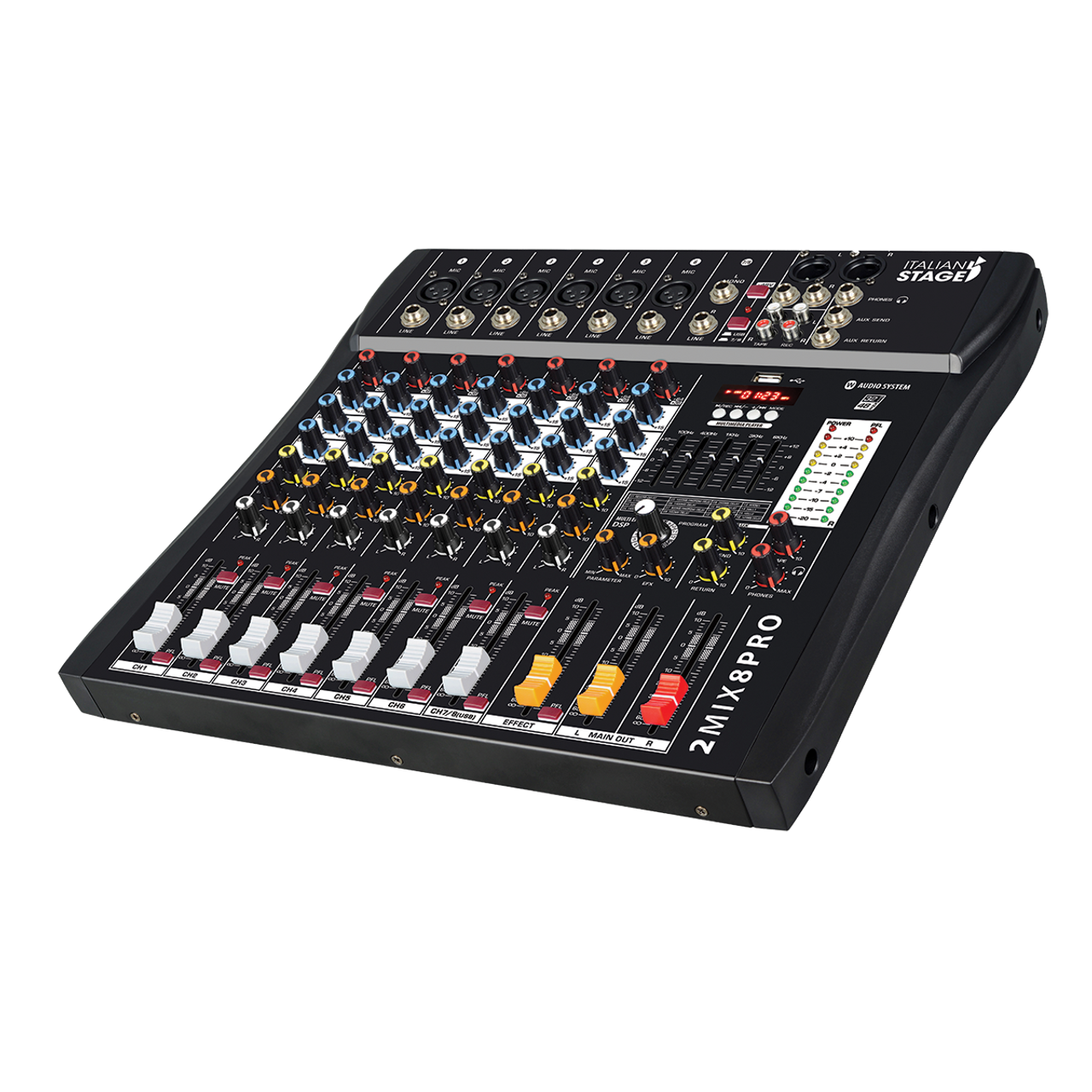 Italian Stage 8-Channel Stereo Audio Mixer with DSP MultiFX [IS2MIX8PRO]
