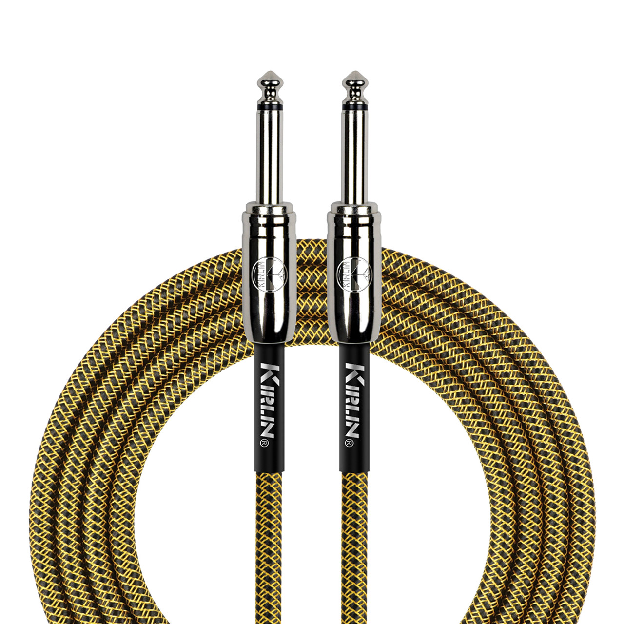 Kirlin IWCC201BY 10ft Tweed Entry Woven Instrument Cable with Chrome Ends [KIWCC201BY-10]