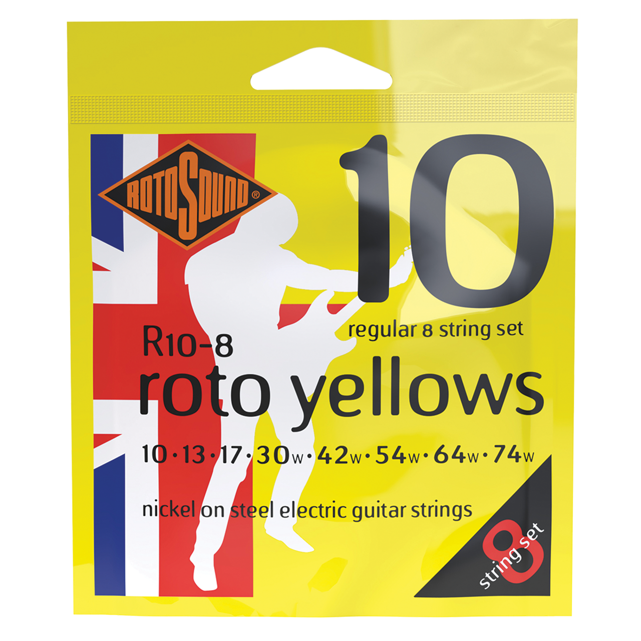 Rotosound R108 Roto Yellows 8 Strings Electric String Set 10-74
