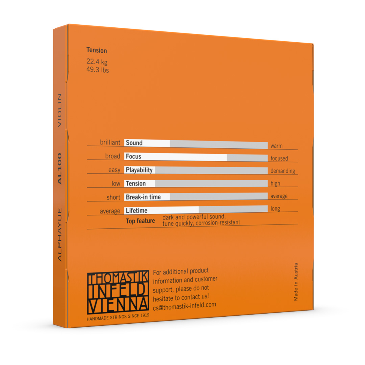 Thomastik AL100.1/16Alphayue Violin 1/16 String Set