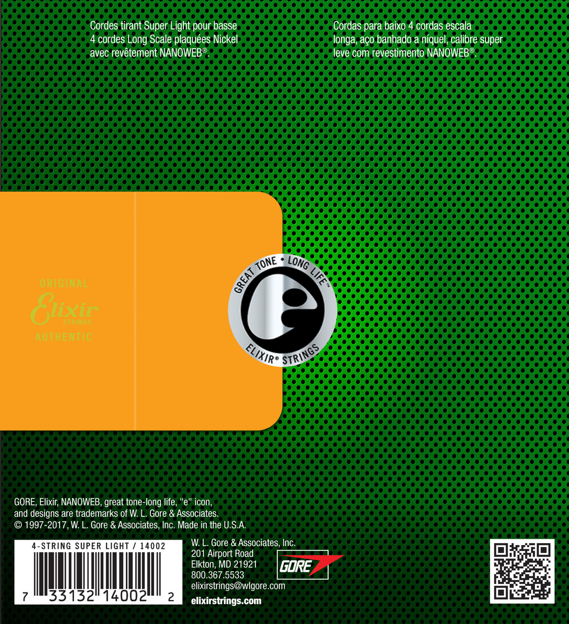 Elixir 14002 Electric Bas Bass Nickel Plated Steel With