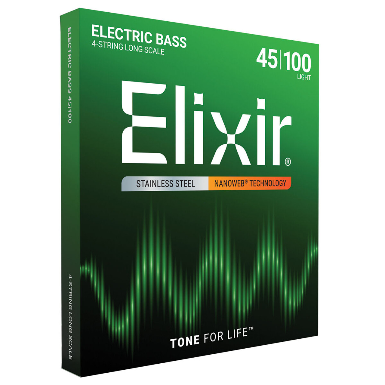 Elixir 14652 Nanoweb Bass  Stainless Steel Light 45-100