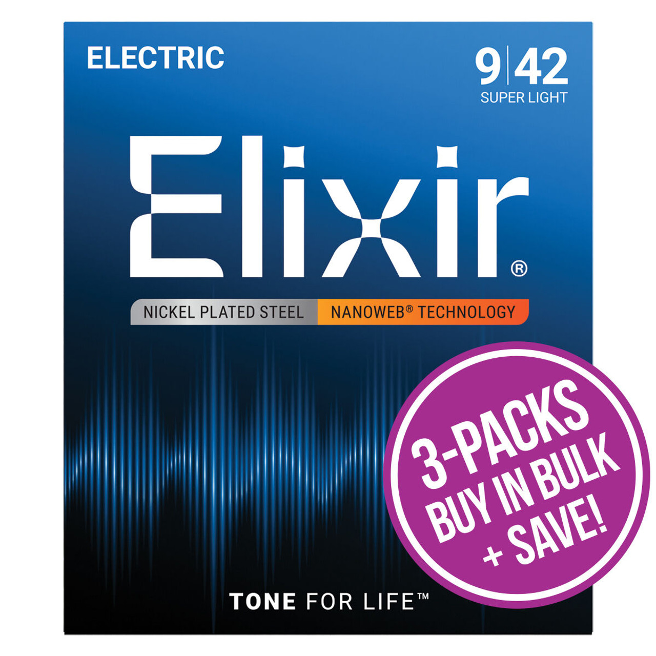 Elixir 16540 Nanoweb Electric  9-42 3 Pack Super Light Elixir 16540 Nanoweb Electric  9-42 3 Pack Super Light