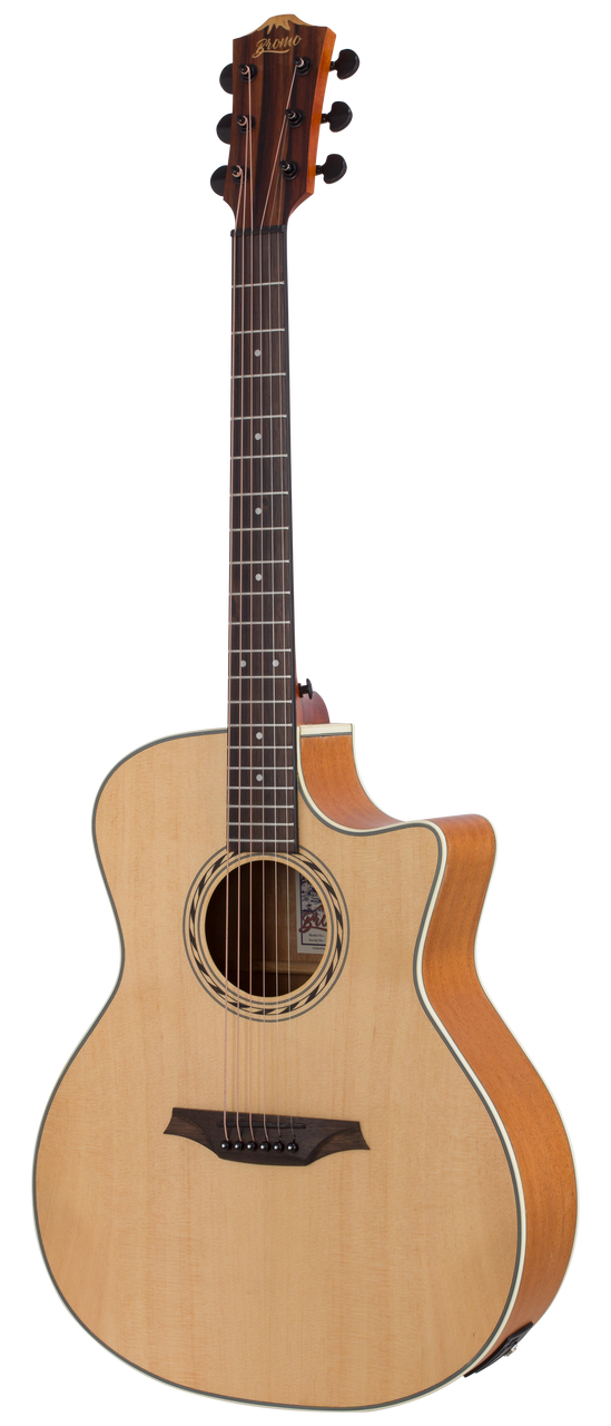 BROMO GUITARS BAA2CE Grand Auditorium Cutaway Electric/Acoustic Guitar