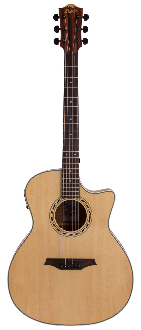 BROMO GUITARS BAA2CE Grand Auditorium Cutaway Electric/Acoustic Guitar