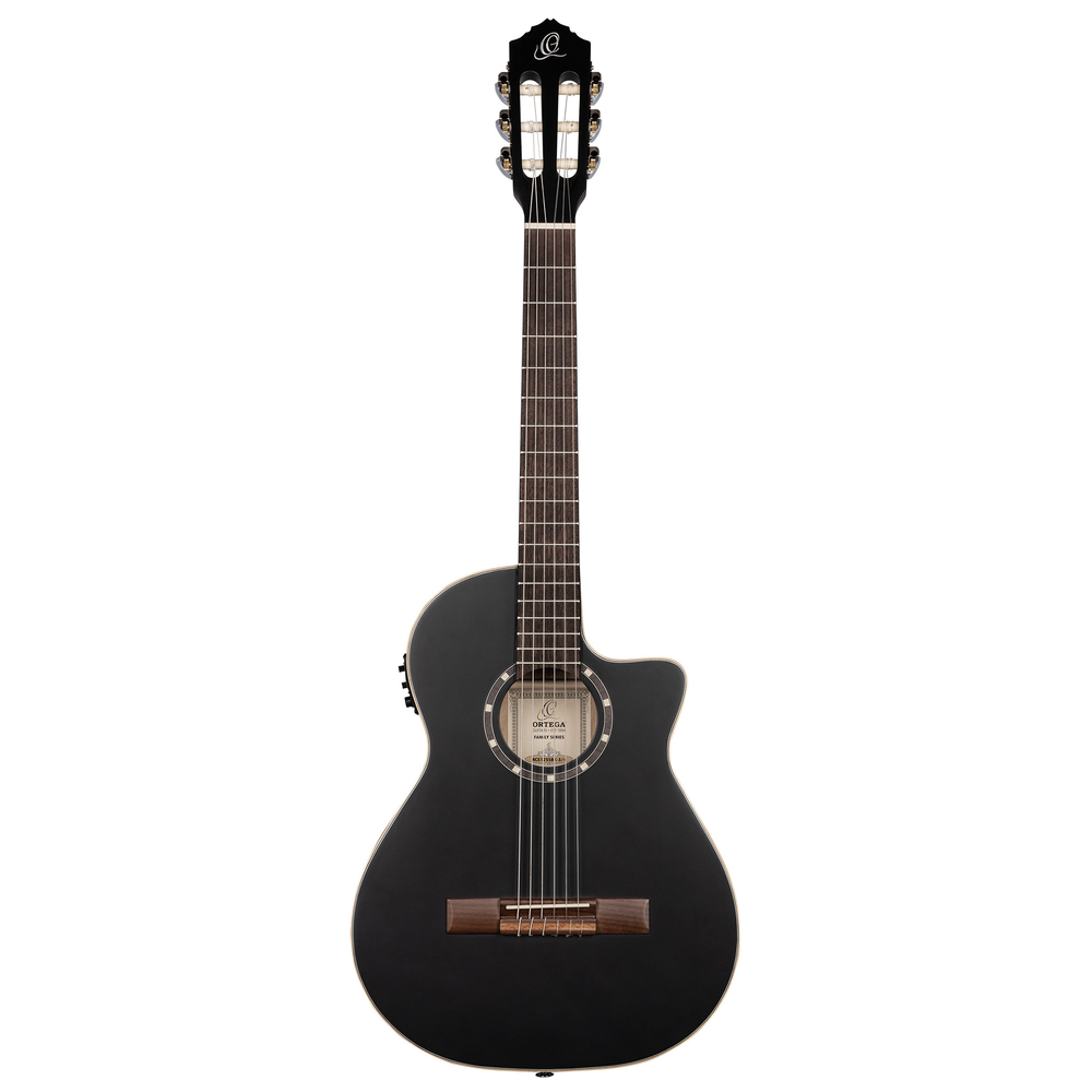 ORTEGA Family Series 3/4 Nylon String Guitar 6-String - Satin Black + Gig Bag