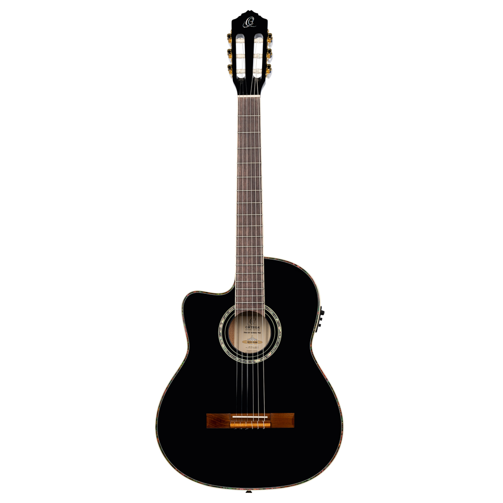 ORTEGA Family Series Pro 4/4 Classical Guitar 6 String Lefty - Solid Spruce / Mahogany Black + Bag
