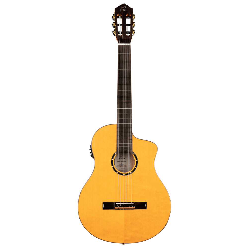 ORTEGA Family Series Pro 4/4 Acoustic Guitar 6 String - Solid Spruce / Cypress Gloss Stain Yellow + Gig Bag