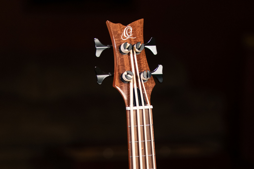 ORTEGA Lizard Series Short Scale Uke Bass 4 String - Acacia Natural + Bag