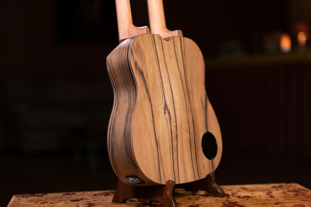 ORTEGA Custom Built Series Double-Neck UkeBass / Tenor Ukulele - Paldao Natural + Bag