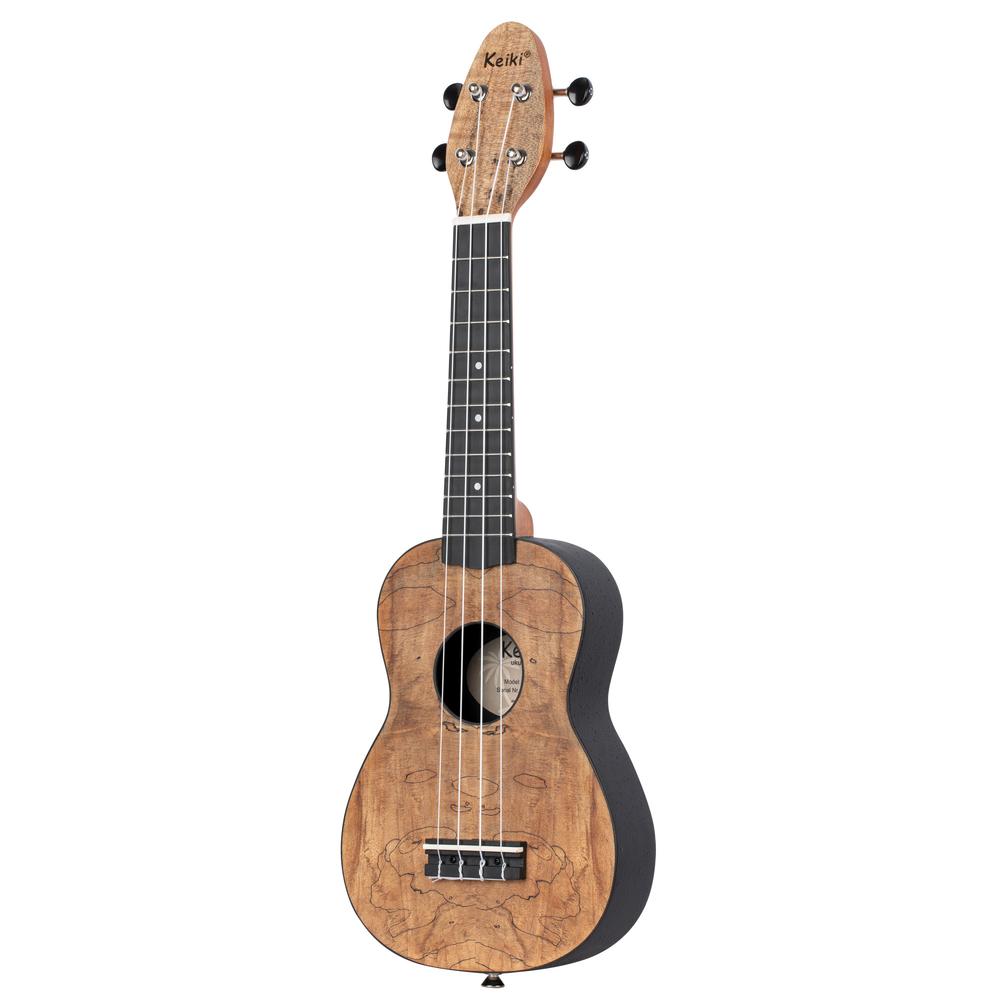 KEIKI K3 Series Soprano Ukulele Lefty Set - Spalted Maple / ABS