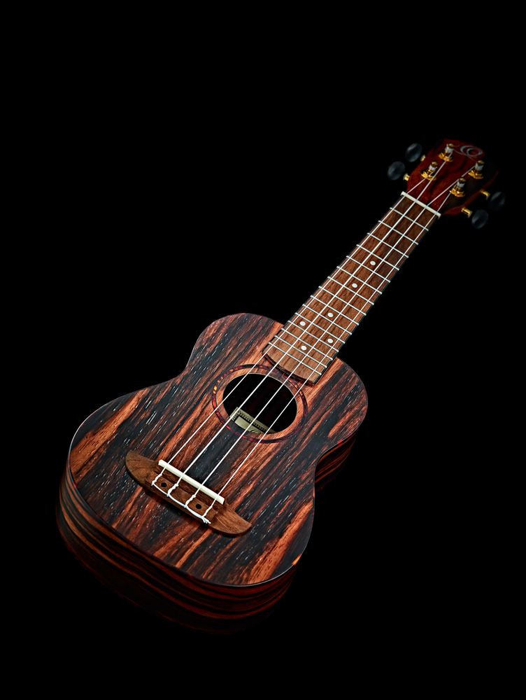 ORTEGA Timber Series Soprano Ukulele 4 String - Ebony Natural + Bag