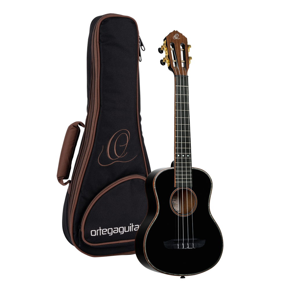 ORTEGA Onyx Series Tenor Ukulele 4 String - Spruce / Mahogany Black + Bag