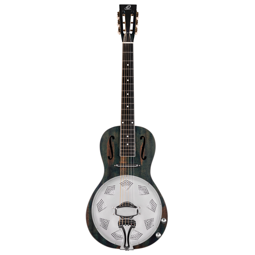 ORTEGA Americana Series Resonator Guitar 6 String - Distressed Denim Matte / Chrome HW