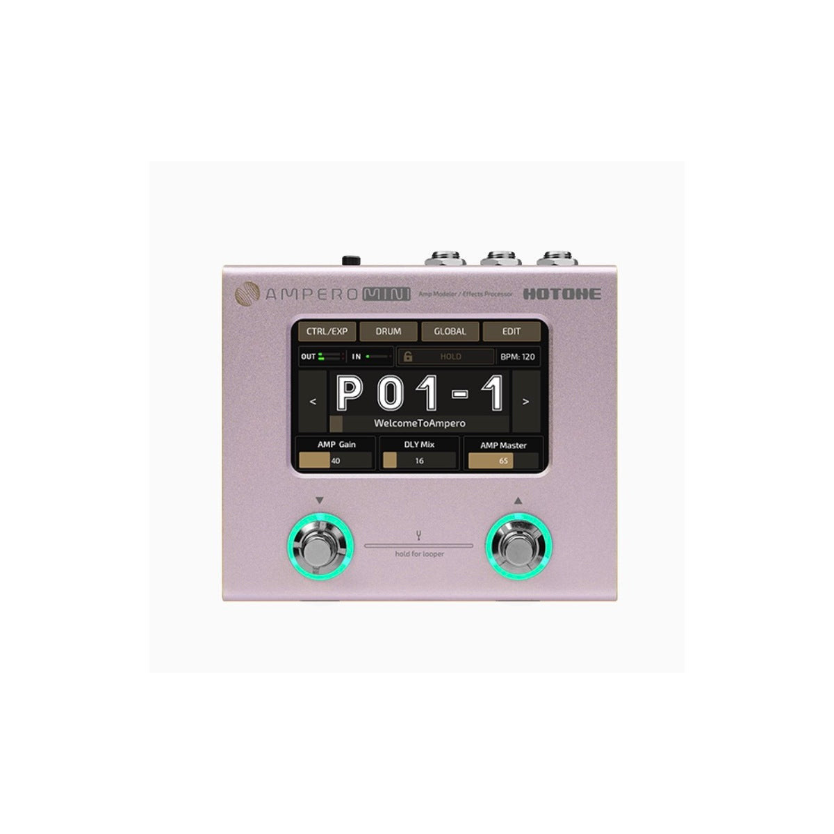 Hotone Ampero Mini Guitar FX Pedal (Purple Taro)