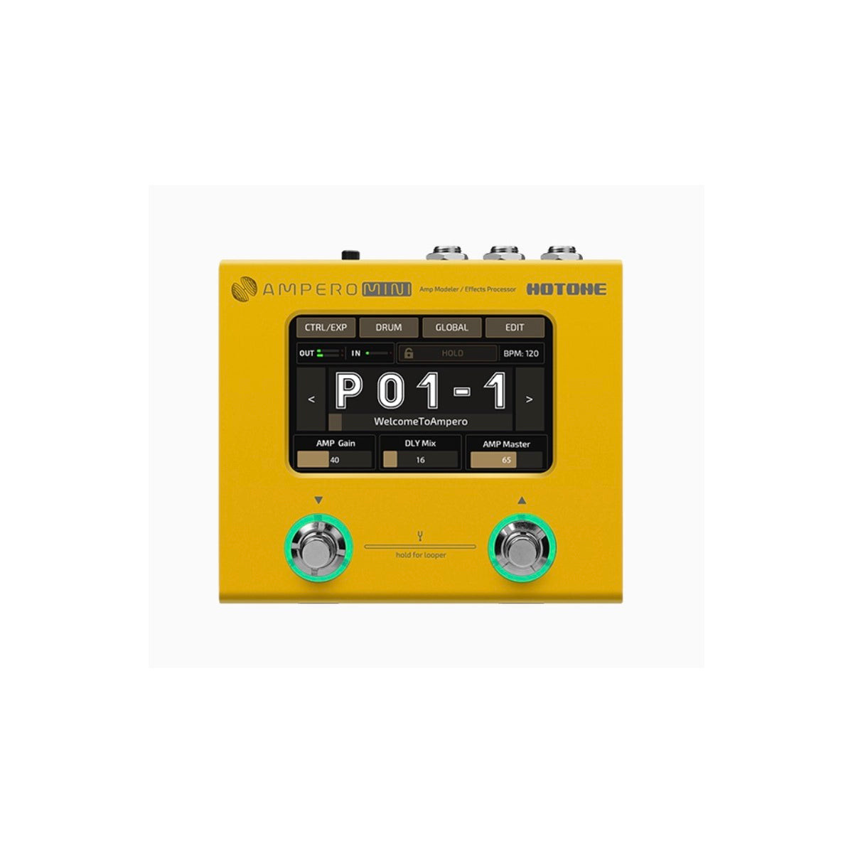 Hotone Ampero Mini Guitar FX Pedal (Mustard)
