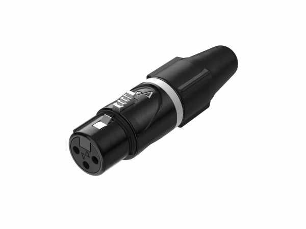 EnovaNxt XLR cable connector male 4-pin, gold contacts, metal housing with black PureCoreNxt finishing, black boot