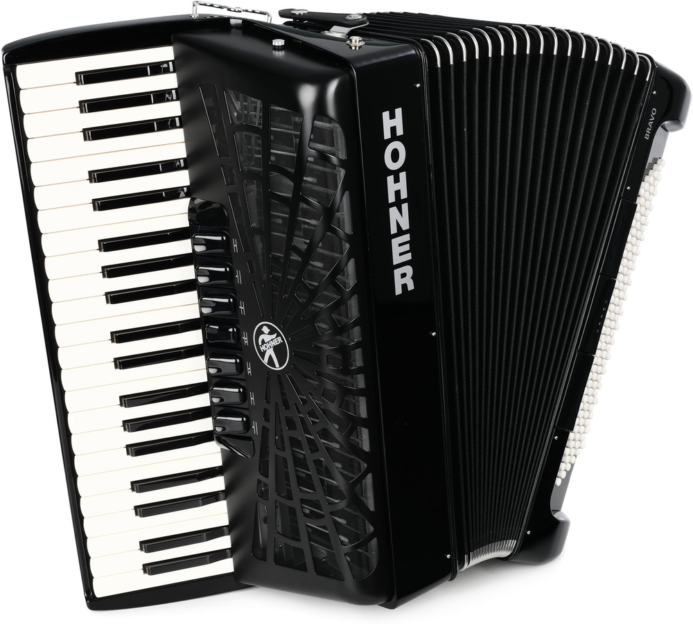 Hohner BRAVO III 120,SILENTKEY, BLACK