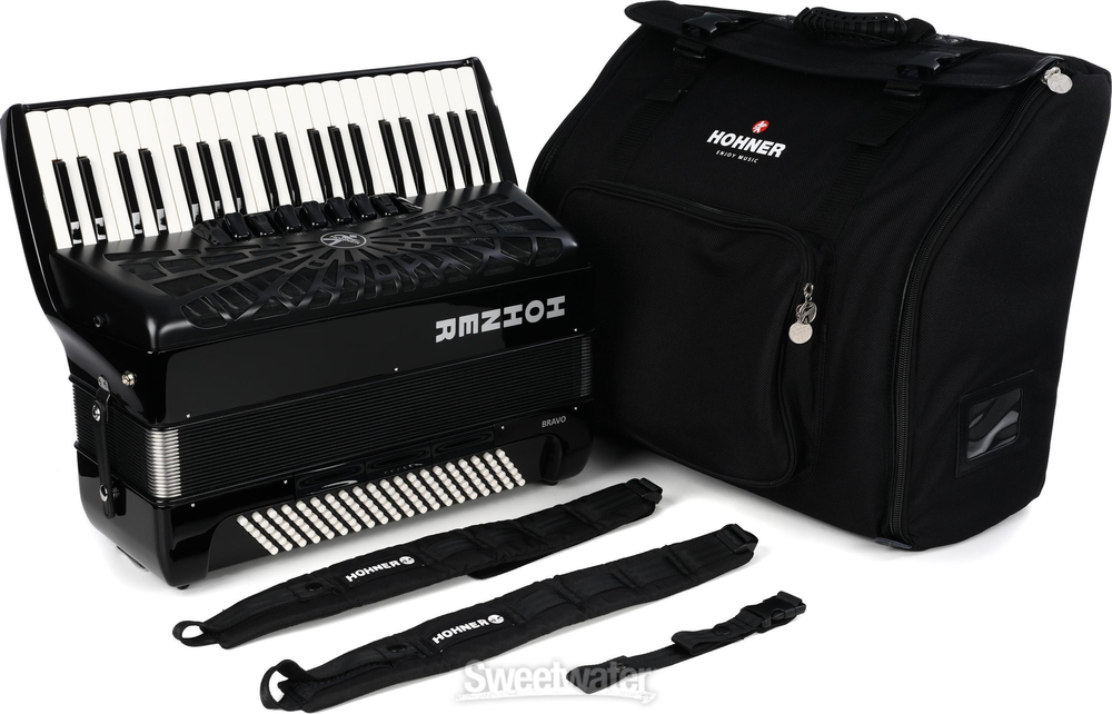 Hohner BRAVO III 120,SILENTKEY, BLACK