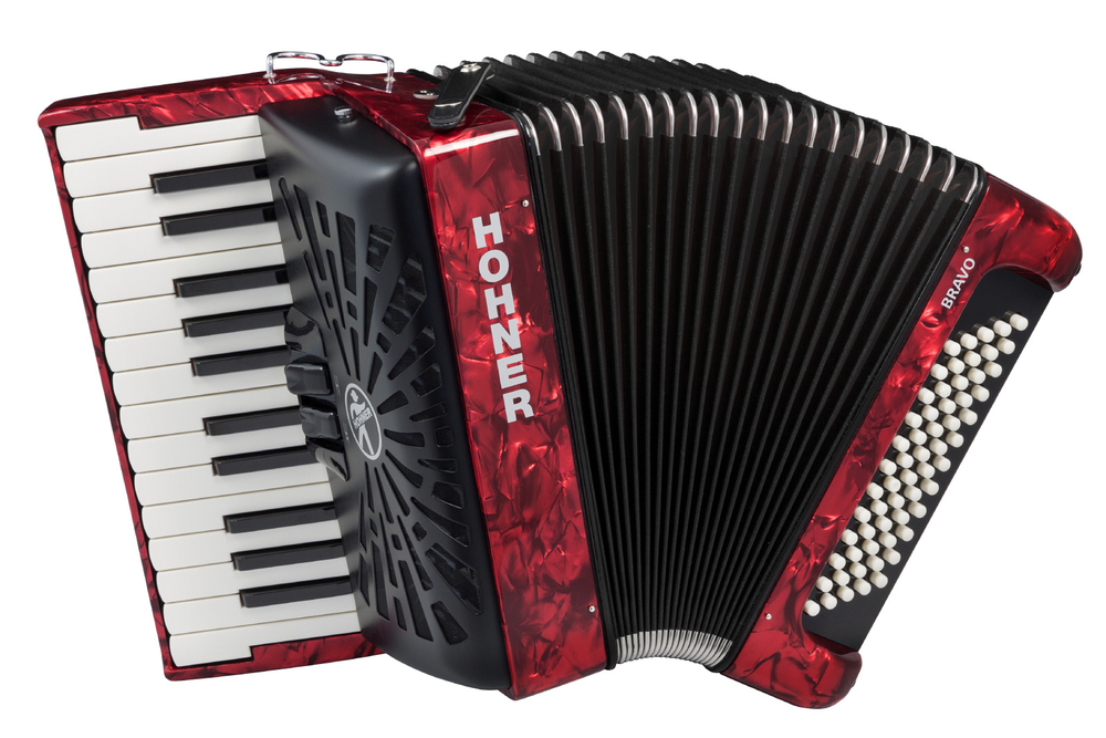 Hohner BRAVO II 60, SILENTKEY, RED