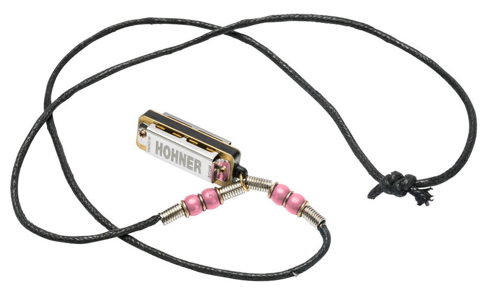 Hohner Mini Harmonica Necklace Pink