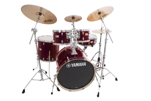 Yamaha Stage Custom Birch Fusion Kit In Cranberry Red With Pst5 Cymbals