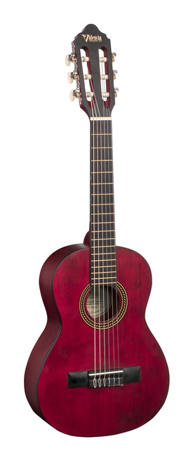VALENCIA VC201TWR Classical Guitar Transparent Wine Red 1/4 Size