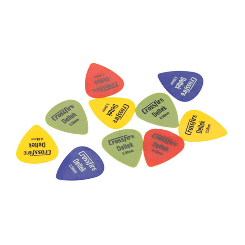 Crossfire Deltek 0.58mm Guitar Picks (10 Pack Assorted)