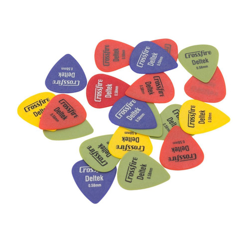 Crossfire Deltek 0.58mm Canned Guitar Picks (20 Pack Assorted)