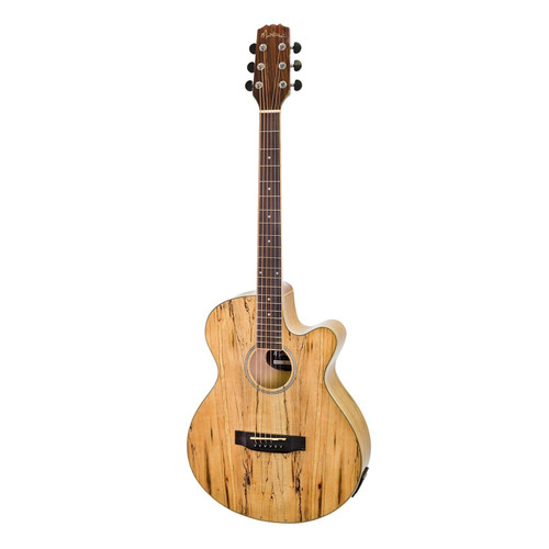 Martinez 'Mosaic' Acoustic-Electric Small Body Cutaway Guitar (Natural Gloss)