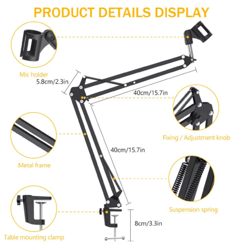 Maono AU-B01 Desktop Professional Studio Boom Microphone Arm