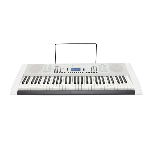 Crown CK-63 Multi-Function 61-Key Electronic Portable Keyboard with USB (White) Muzic Man Gold Coast