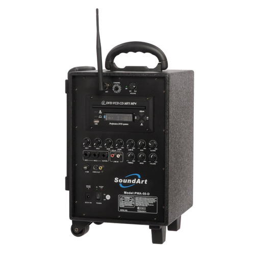 SoundArt 50 Watt Rechargeable Wireless PA System with DVD Player SoundArt 50 Watt Rechargeable Wireless PA System with DVD Player